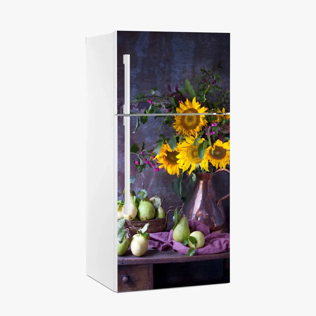 Fridge sticker sunflowers and pears still life ⁕ Wallissimo® Fridge sticker sunflowers and pears still life ⁕ Wallissimo®