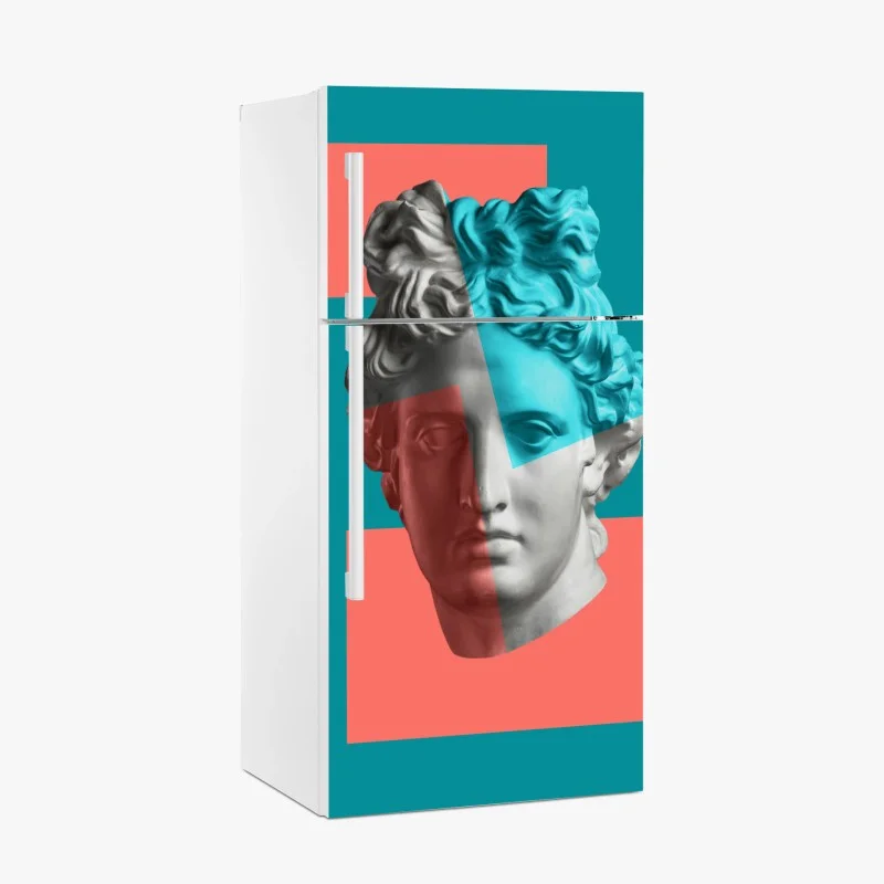 Fridge sticker duotone classical bust collage