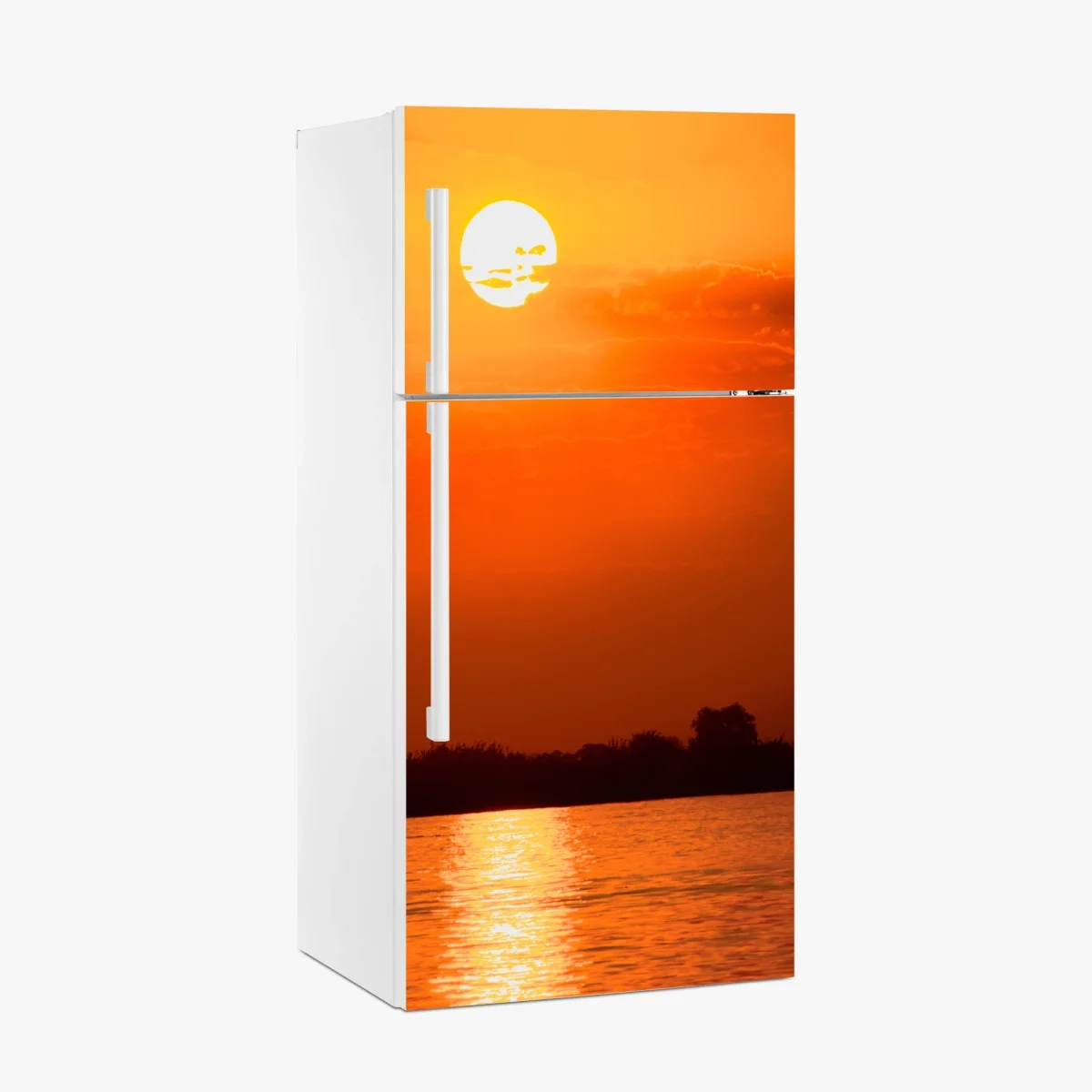 Fridge sticker golden sunset over tranquil lake ⁕ Wallissimo® Fridge sticker golden sunset over tranquil lake ⁕ Wallissimo®