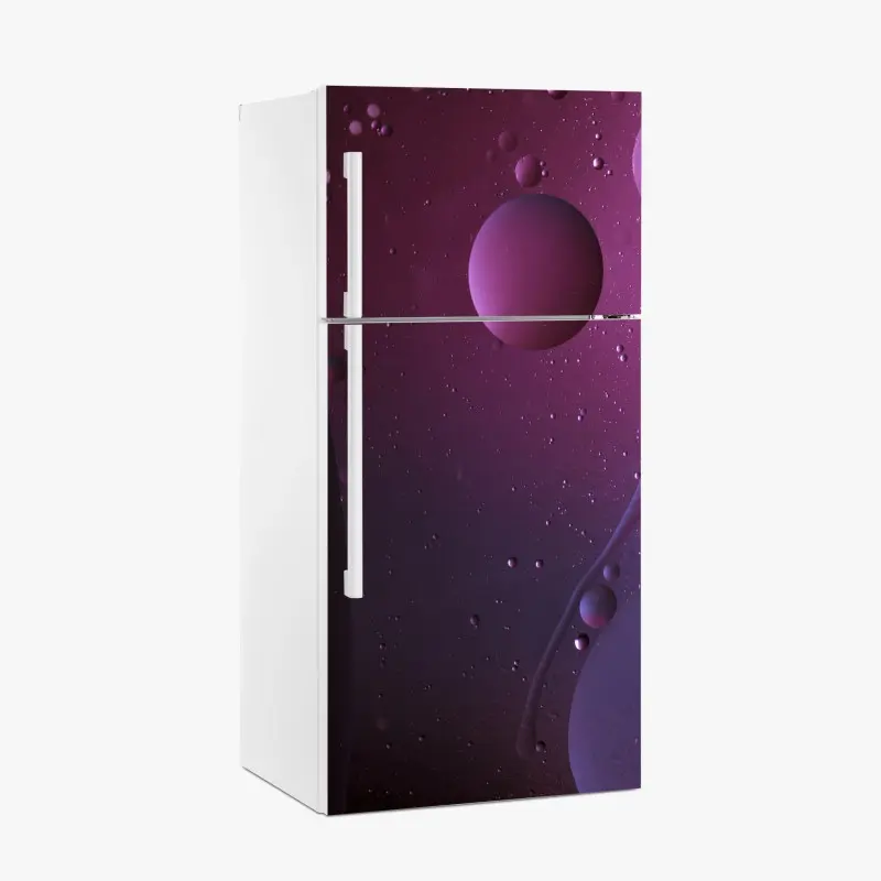 Fridge sticker purple cosmic spheres abstract art