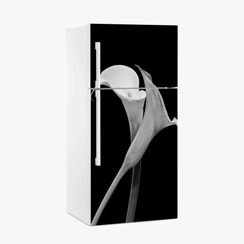 Fridge sticker elegant calla lilies in monochrome