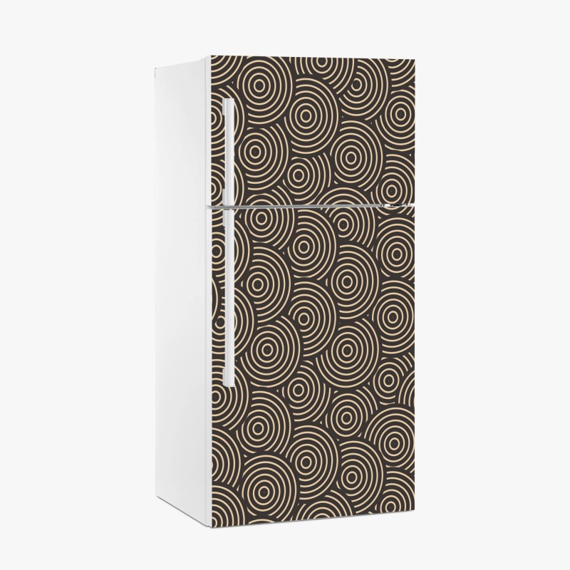 Fridge sticker retro concentric circles pattern