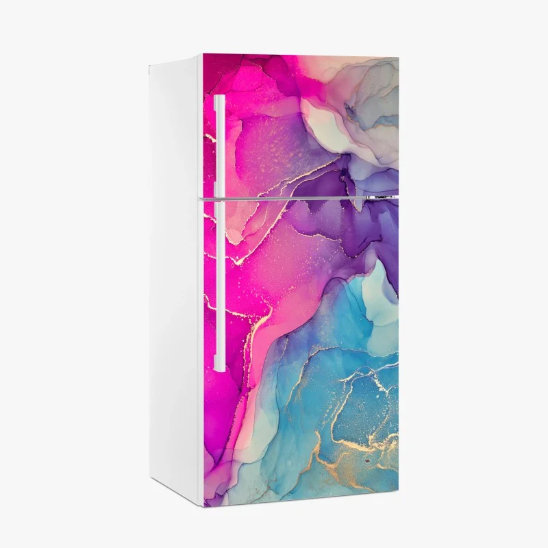 Fridge sticker colorful geometric maze pattern • Wallissimo®