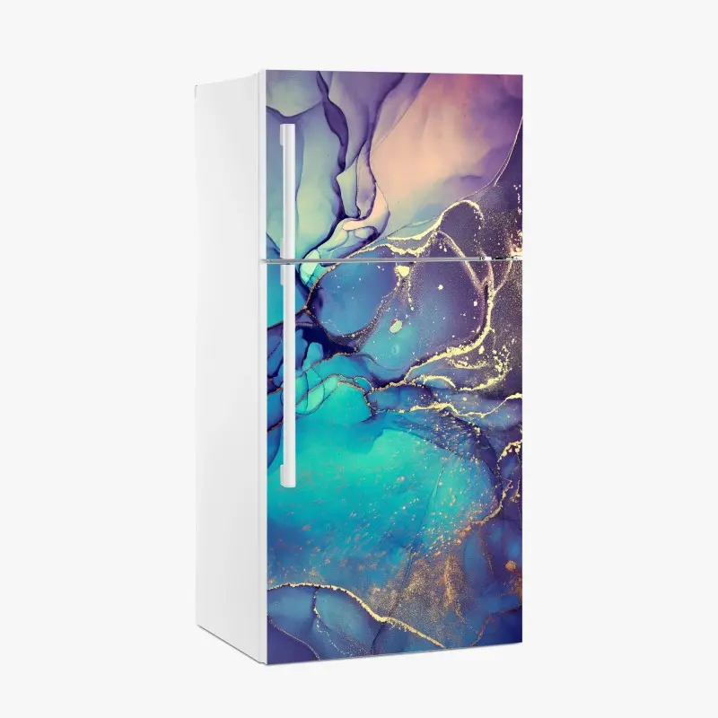 Fridge sticker ornamental golden cloud pattern • Wallissimo®