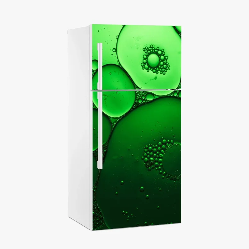 Fridge sticker green bubbles abstract composition