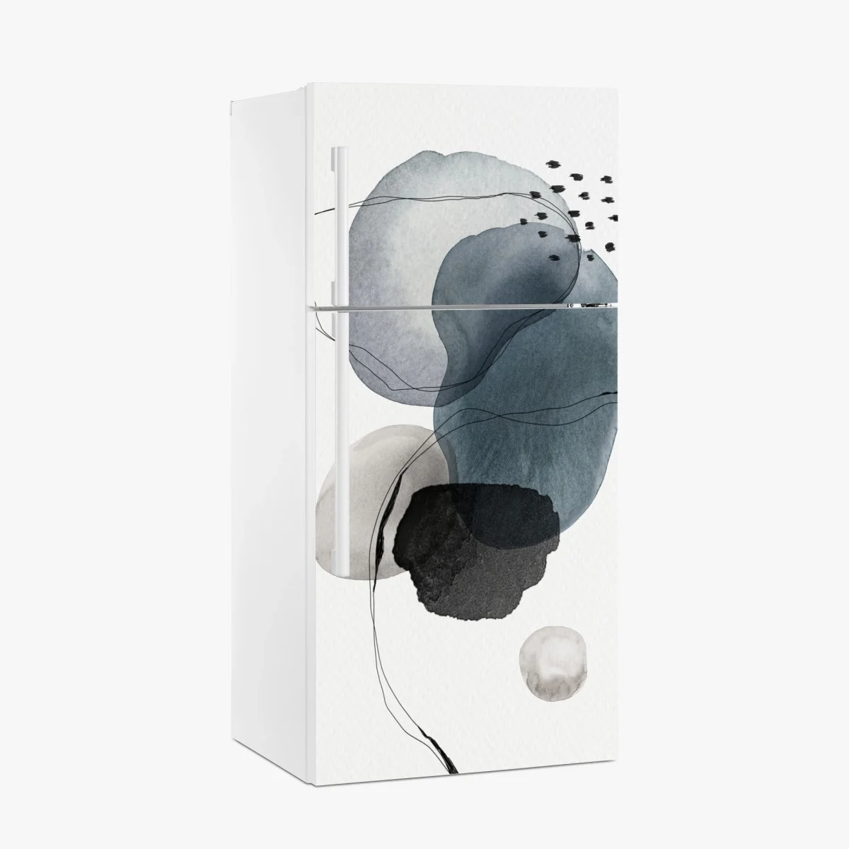 Fridge sticker serene blue watercolor orbs ⁕ Wallissimo® Fridge sticker serene blue watercolor orbs ⁕ Wallissimo®