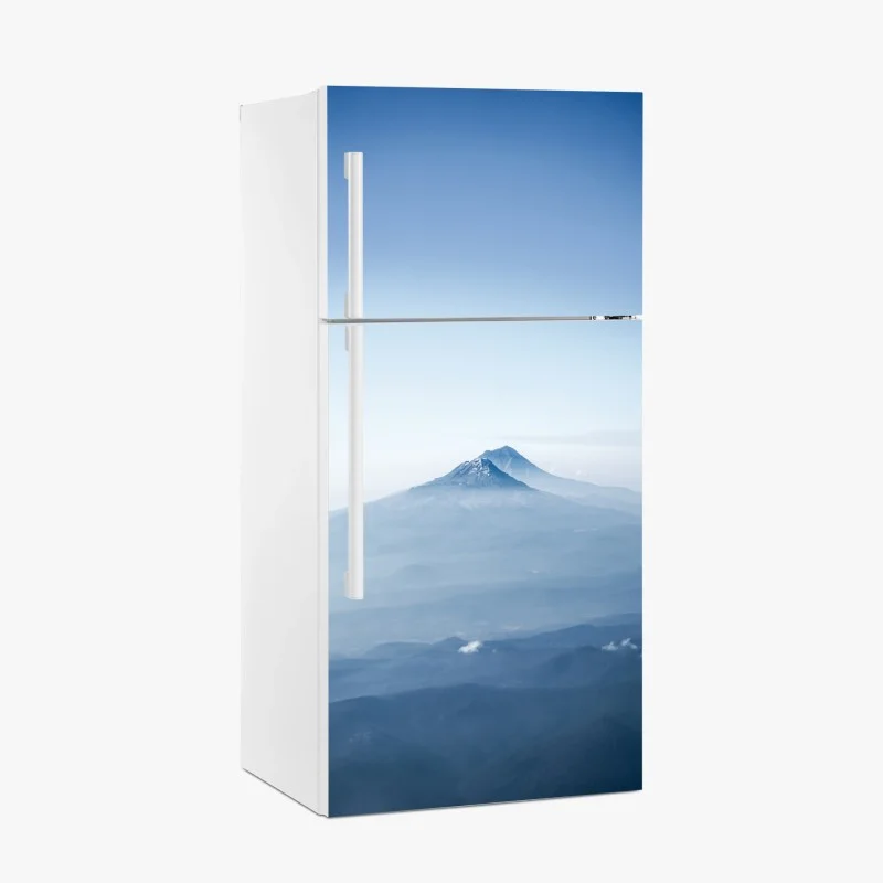 Fridge sticker misty blue mountain peaks