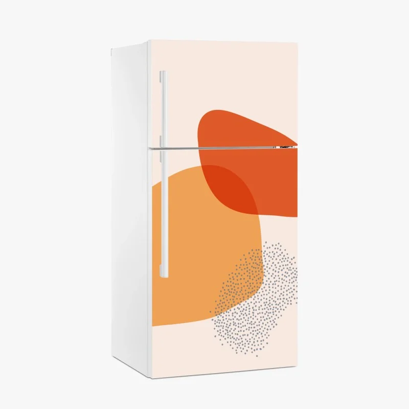 Fridge sticker warm abstract shapes composition