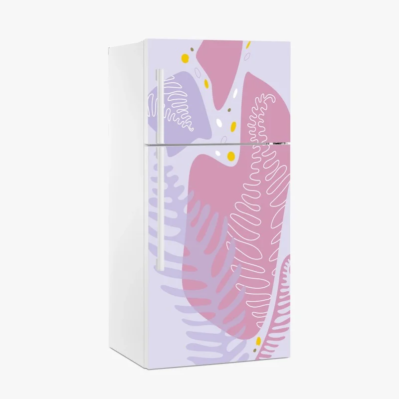 Fridge sticker soft pastel botanical abstract