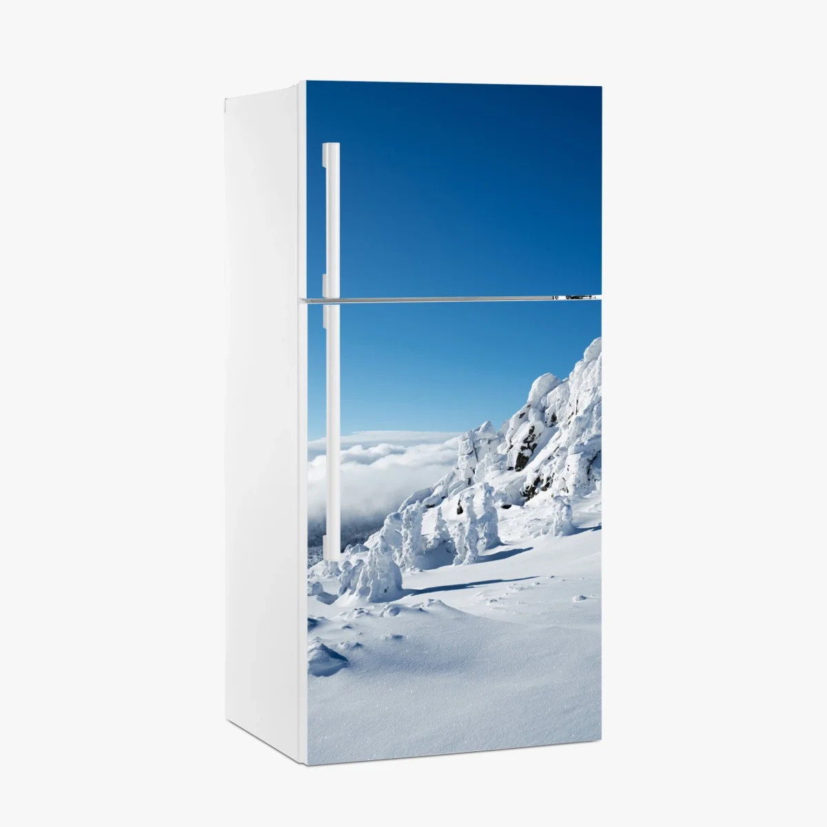 Fridge sticker serene snowy mountain landscape ⁕ Wallissimo® Fridge sticker serene snowy mountain landscape ⁕ Wallissimo®