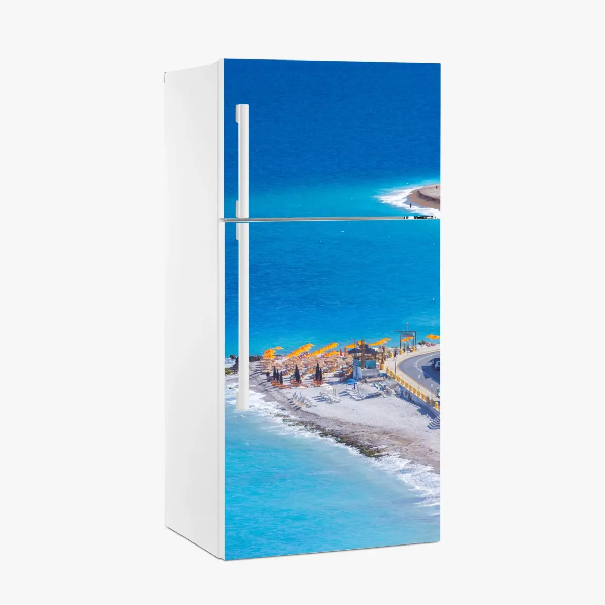 Fridge sticker Rhodes beach with colorful umbrellas ⁕ Wallissimo® Fridge sticker Rhodes beach with colorful umbrellas ⁕ Wallissimo®