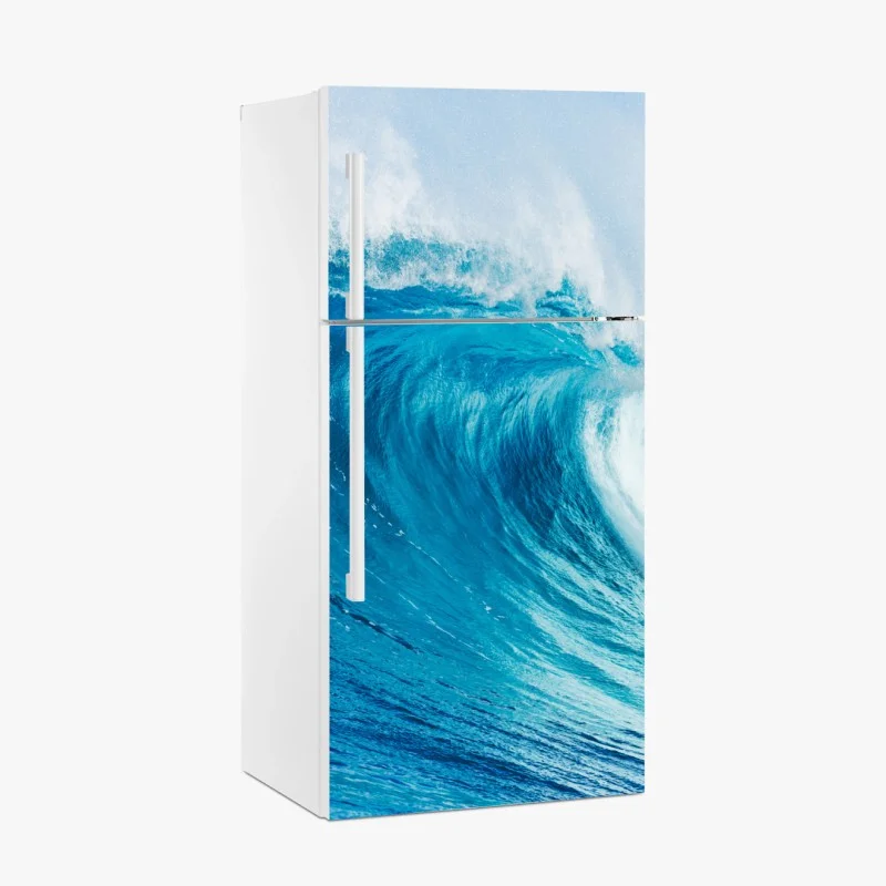 Fridge sticker majestic blue ocean wave