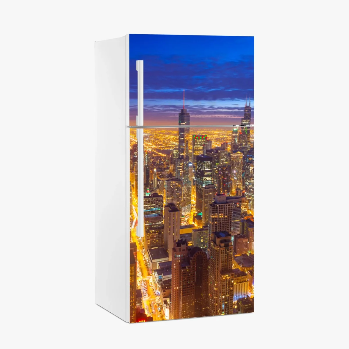 Fridge sticker Chicago night skyline panorama ⁕ Wallissimo® Fridge sticker Chicago night skyline panorama ⁕ Wallissimo®