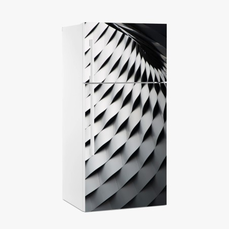 Fridge sticker monochrome geometric metal pattern • Wallissimo®