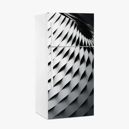 Fridge sticker monochrome geometric metal pattern • Wallissimo®
