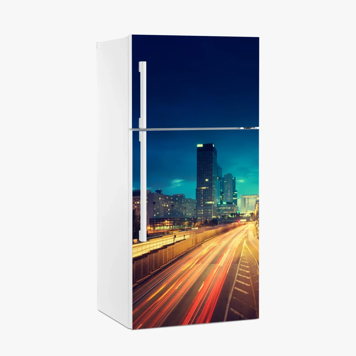 Fridge sticker La Défense skyline at dusk • Wallissimo® Fridge sticker La Défense skyline at dusk • Wallissimo®