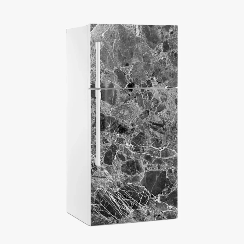 Fridge sticker monochrome marble texture art