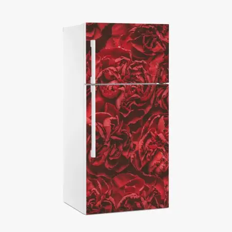 Fridge sticker vintage red carnation floral pattern • Wallissimo®
