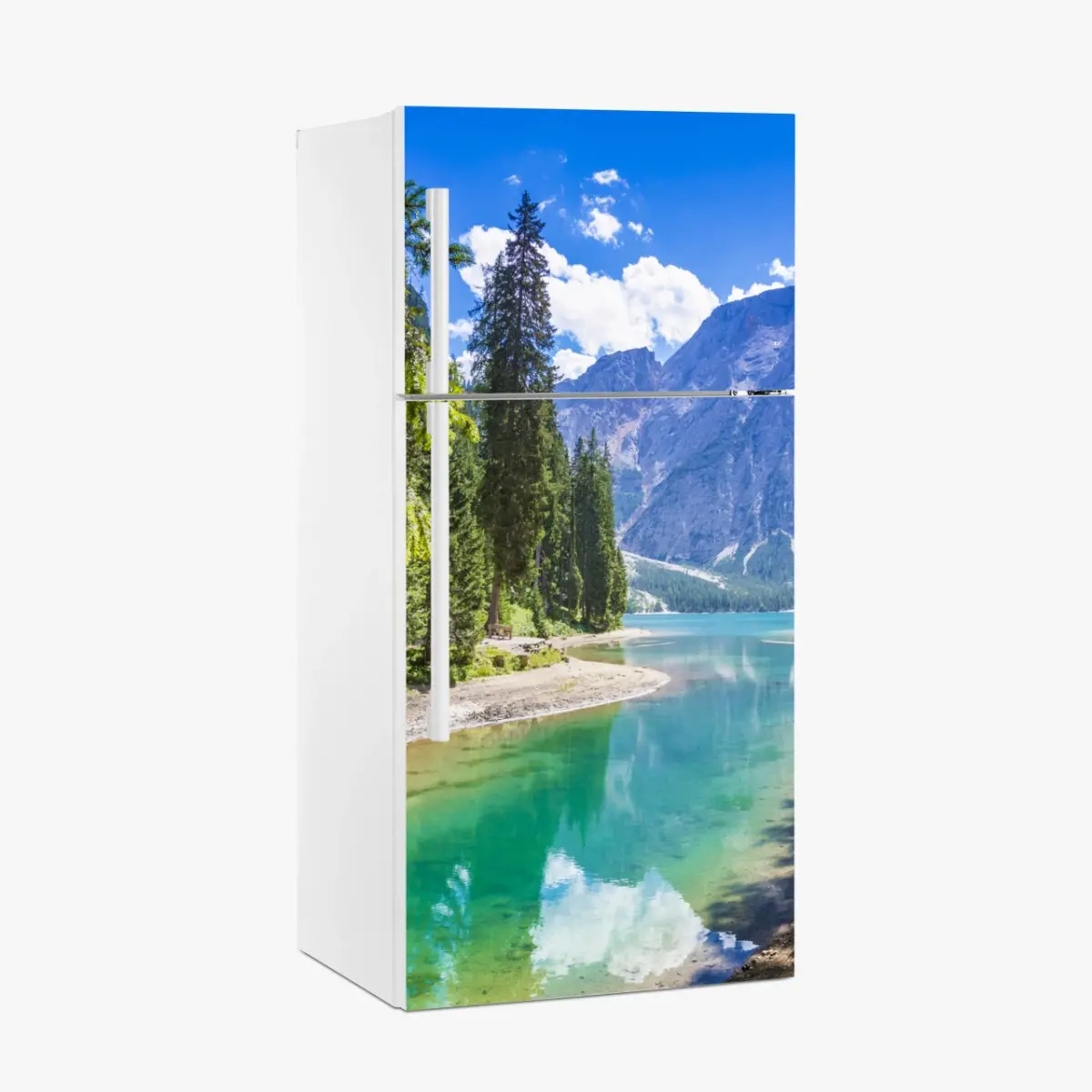 Fridge sticker Pragser Wildsee turquoise mountain lake • Wallissimo® Fridge sticker Pragser Wildsee turquoise mountain lake • Wallissimo®
