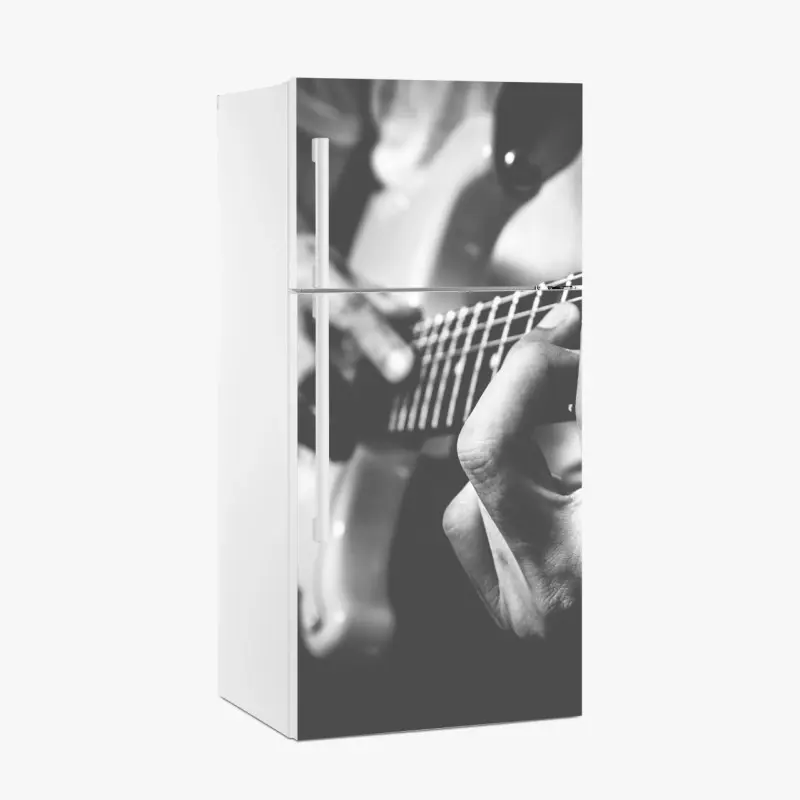 Fridge sticker monochrome guitar close-up