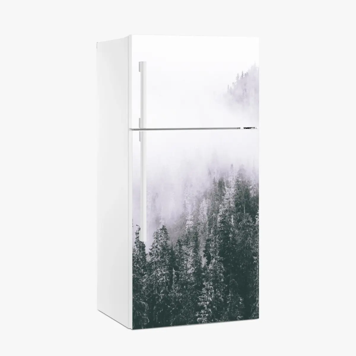 Fridge sticker misty evergreen forest in fog • Wallissimo® Fridge sticker misty evergreen forest in fog • Wallissimo®