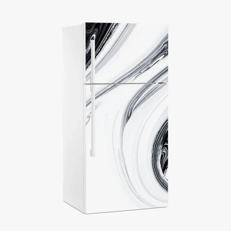 Fridge sticker monochrome marble swirl