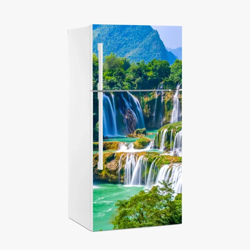 Fridge sticker emerald cascade waterfall landscape