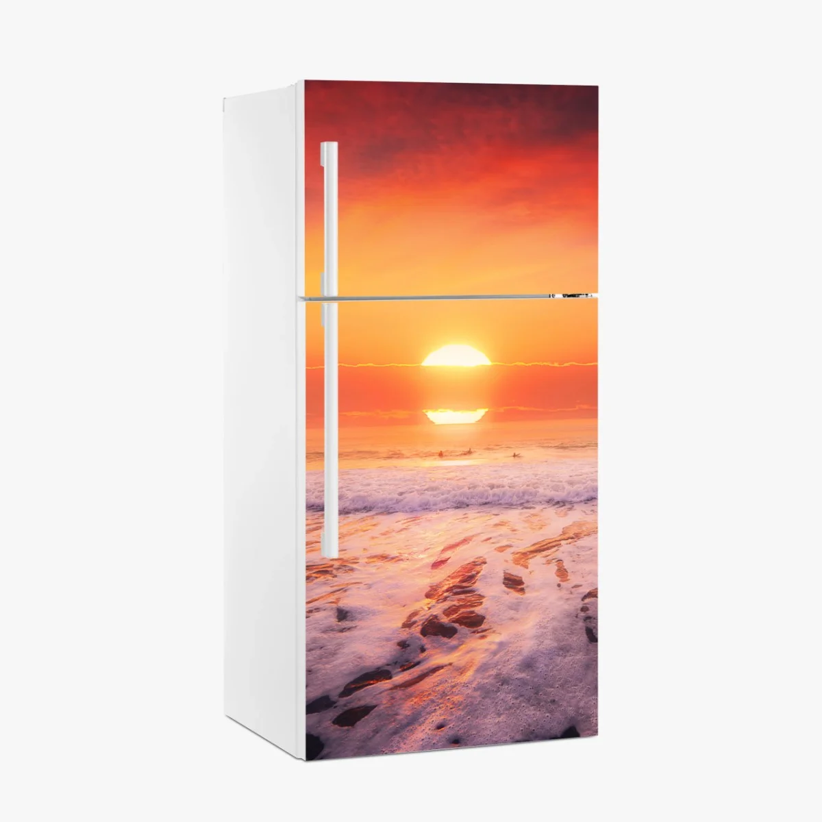 Fridge sticker golden sunset over tranquil beach • Wallissimo® Fridge sticker golden sunset over tranquil beach • Wallissimo®