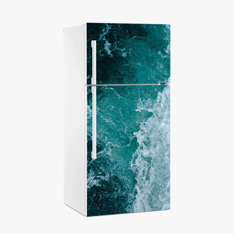 Fridge sticker turquoise ocean waves texture