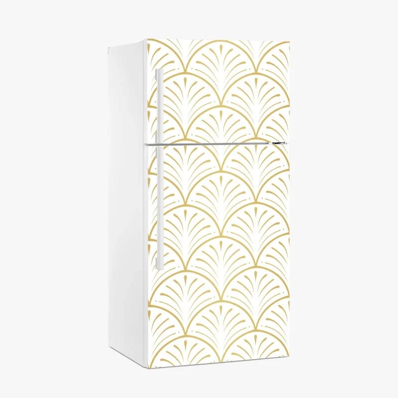 Fridge sticker gold art deco fan pattern