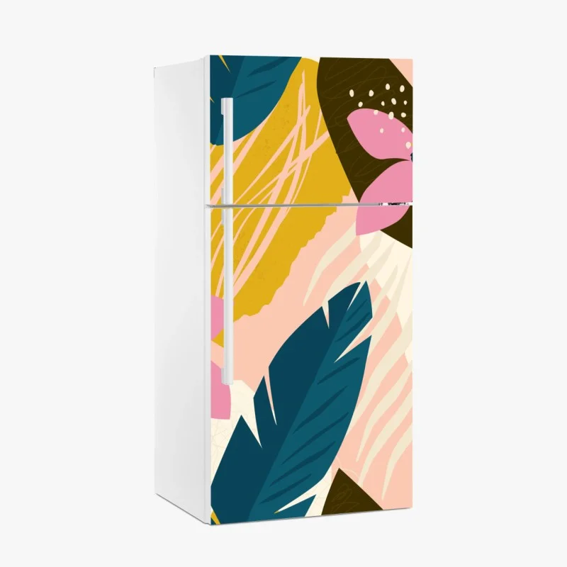 Fridge sticker tropical abstract floral artwork