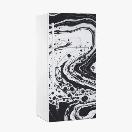 Fridge sticker monochrome marble abstract • Wallissimo®
