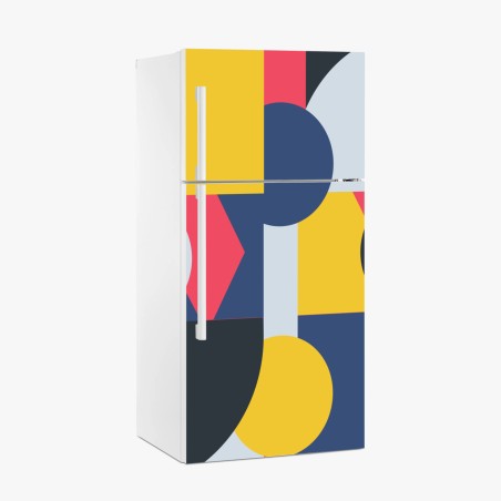 Fridge sticker vibrant geometric composition • Wallissimo®