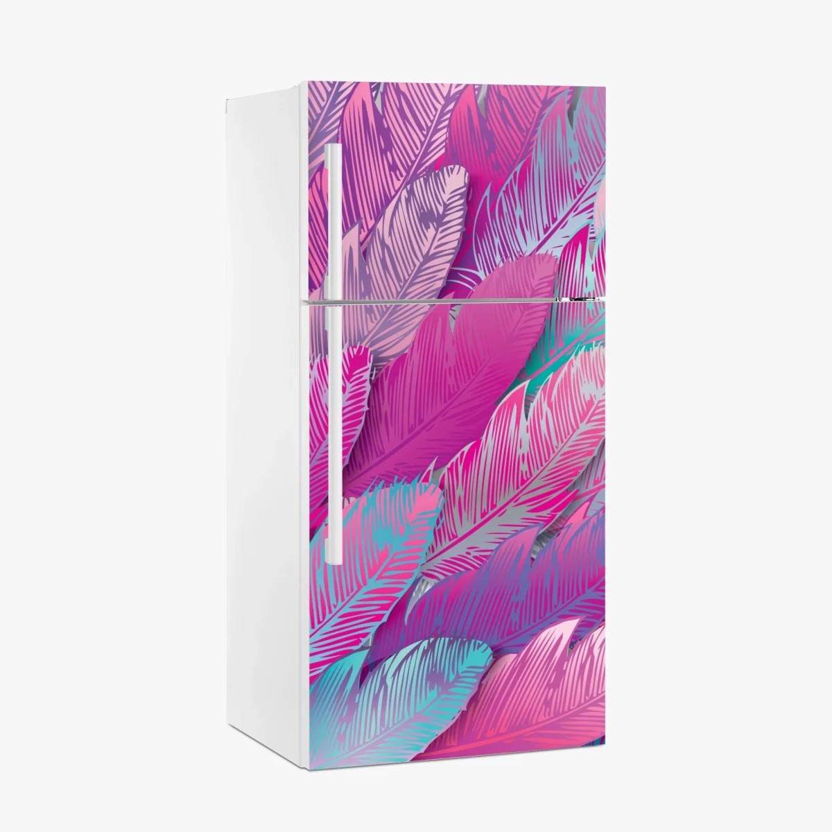 Fridge sticker iridescent pink feather pattern ⁕ Wallissimo® Fridge sticker iridescent pink feather pattern ⁕ Wallissimo®
