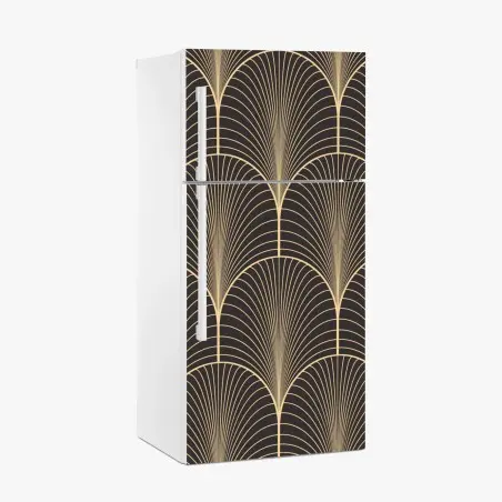 Fridge sticker art deco gold fan pattern • Wallissimo®