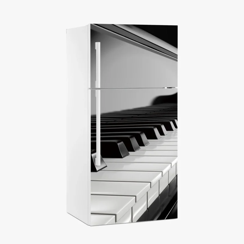 Fridge sticker elegant monochrome piano keys