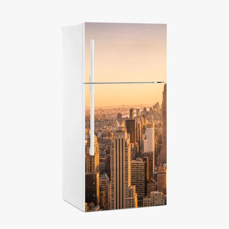 Fridge sticker golden sunset over New York skyline