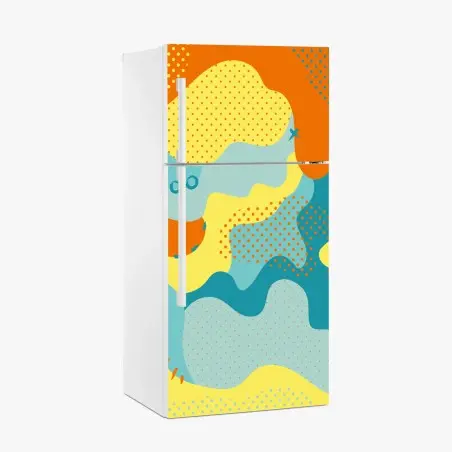 Fridge sticker vibrant abstract pop-art composition • Wallissimo®