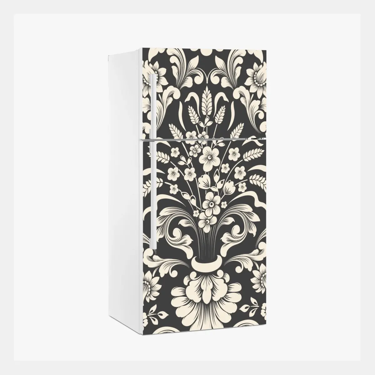 Fridge sticker vintage floral damask pattern • Wallissimo® Fridge sticker vintage floral damask pattern • Wallissimo®