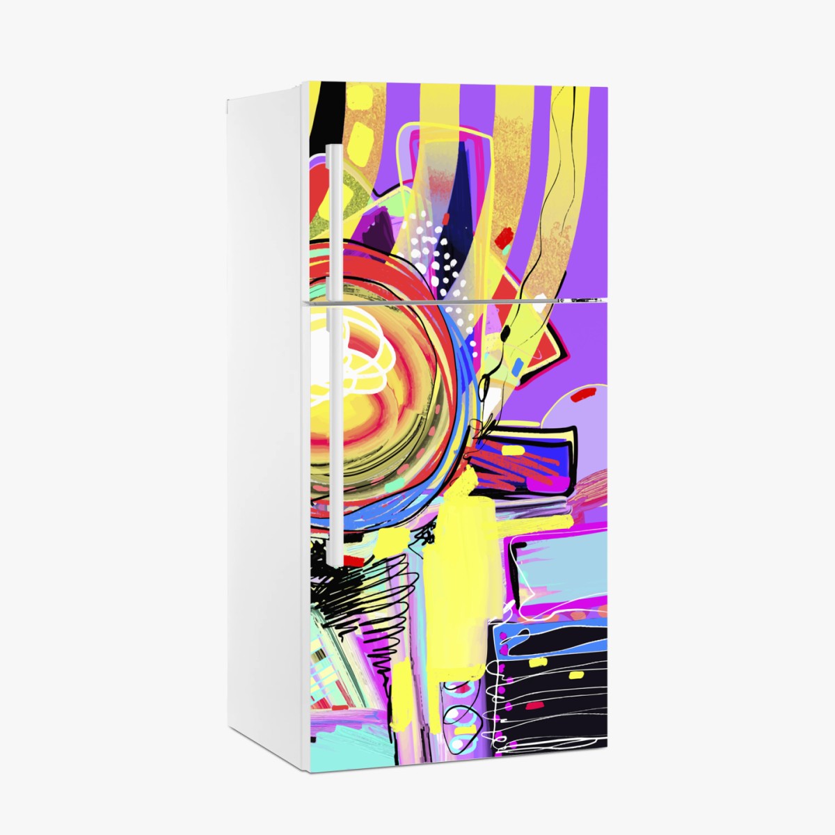 Fridge sticker vibrant purple abstract composition • Wallissimo® Fridge sticker vibrant purple abstract composition • Wallissimo®