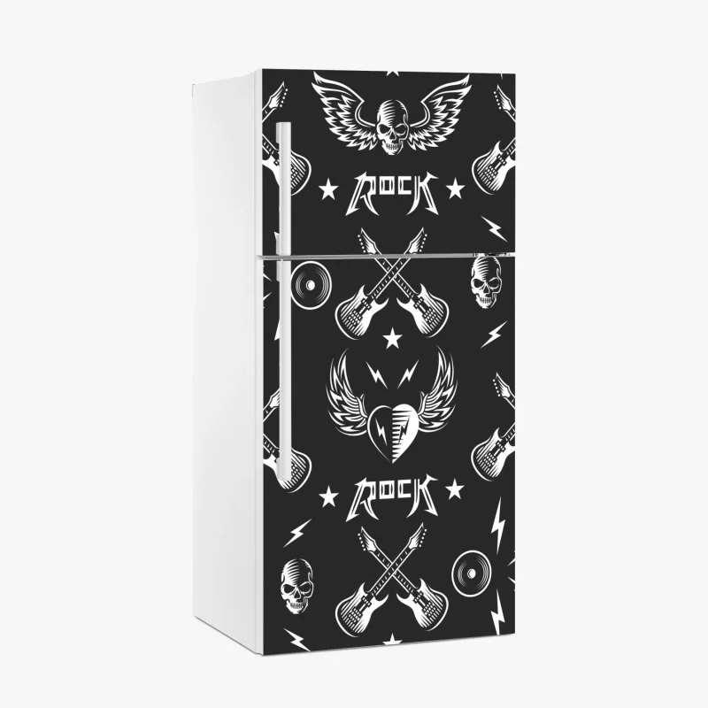 Fridge sticker rock icons seamless pattern