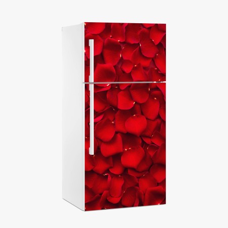 Fridge sticker red rose petal background • Wallissimo®