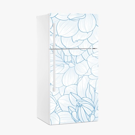 Fridge sticker delicate blue floral pattern • Wallissimo®