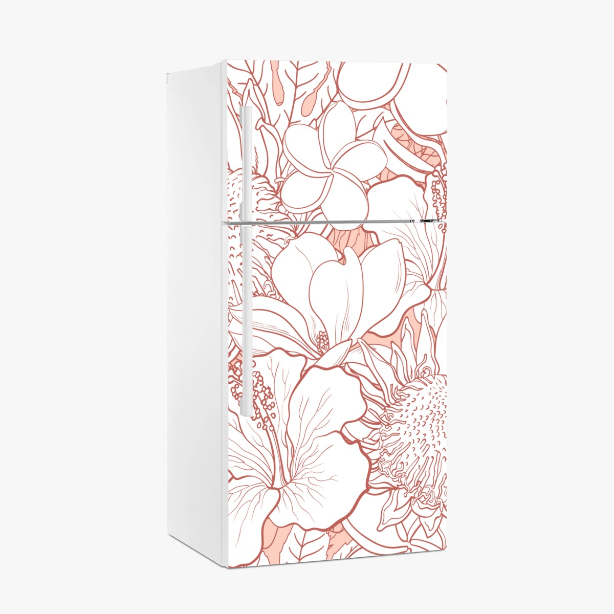 Fridge sticker delicate coral floral pattern • Wallissimo® Fridge sticker delicate coral floral pattern • Wallissimo®