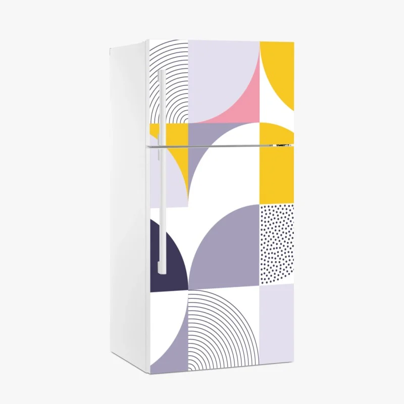 Fridge sticker pastel geometric pattern with semicircles