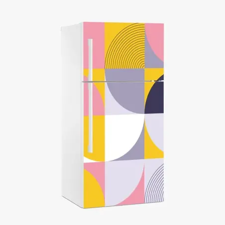 Fridge sticker playful geometric pastel pattern • Wallissimo®