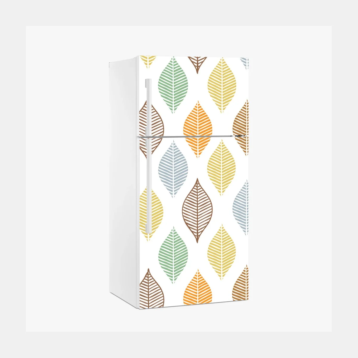 Fridge sticker pastel leaf pattern wall art ⁕ Wallissimo® Fridge sticker pastel leaf pattern wall art ⁕ Wallissimo®