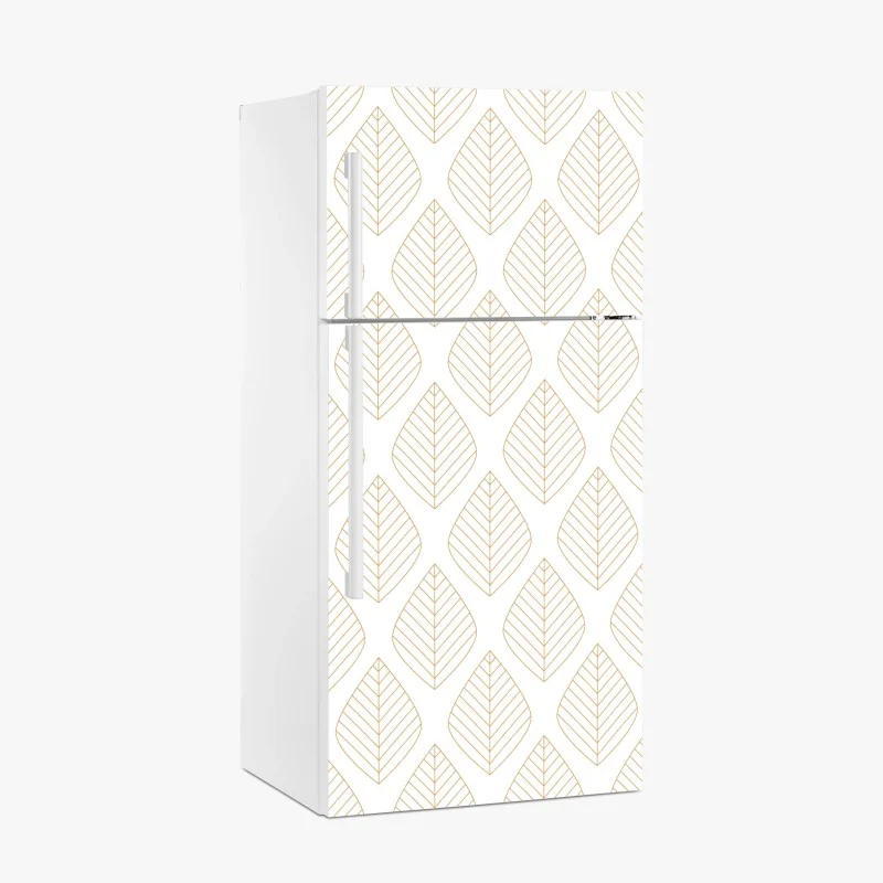 Fridge sticker elegant gold leaf geometric pattern