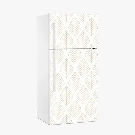Fridge sticker elegant gold leaf geometric pattern • Wallissimo®