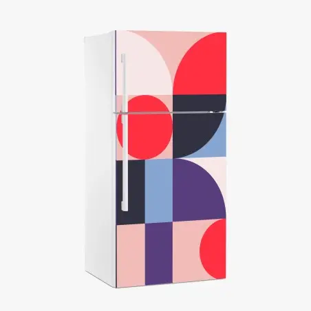 Fridge sticker geometric pastel shapes composition • Wallissimo®